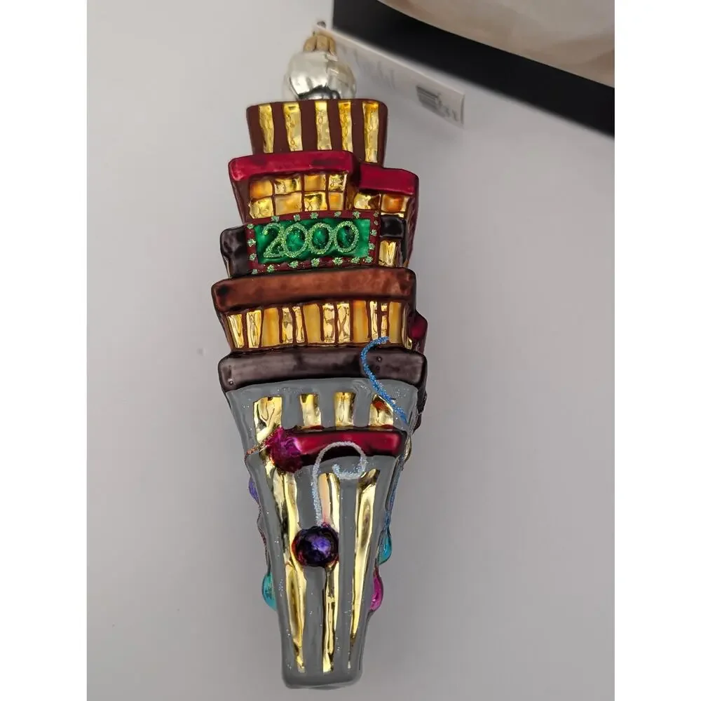 Christopher Radko 2000 Times Square New Year Glass Ornament Y2K Ball Drop Boxed